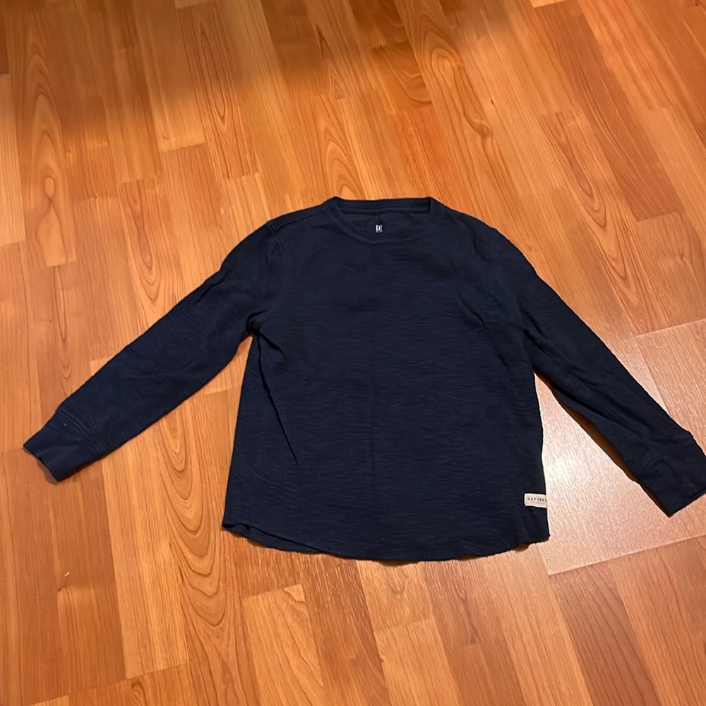 Long sleeve navy GAP Small boys textured shirt
